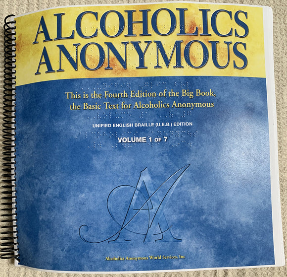 Braille Alcoholics Anonymous Big Book
