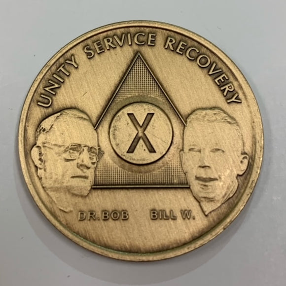 10 Year Bronze Founders Recovery Chip