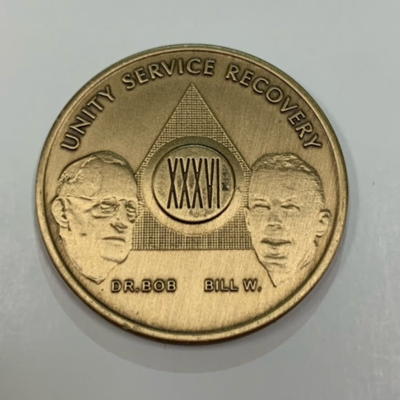 36 Year Bronze Founders Recovery Chip