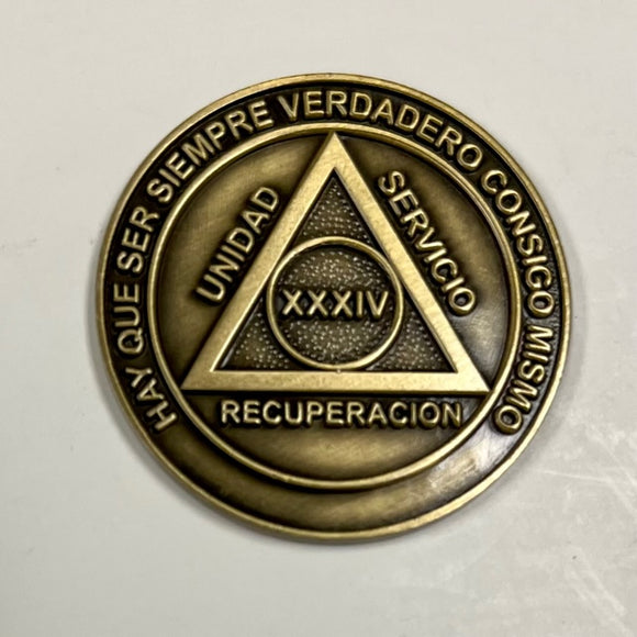 Medallones AA españoles: 34 Años Spanish AA Chip