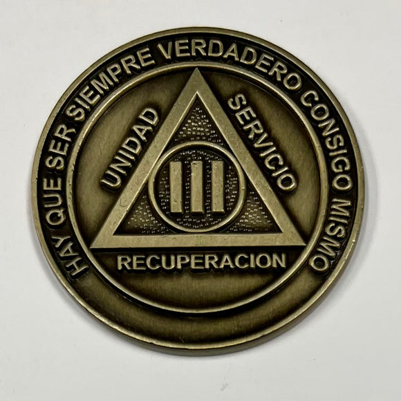 Medallones AA españoles: 3 Años Spanish AA Chip